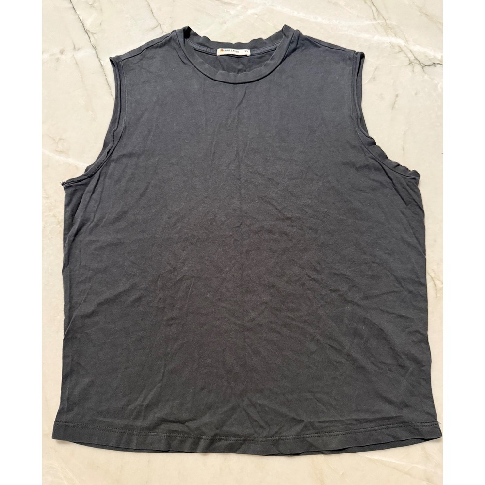 Marine Layer Womens Muscle Tank Top XS Faded Black Cotton Modal Blend Sleeveless